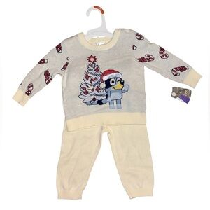 Bluey Infant Boys Off White Christmas Sweater & Pants